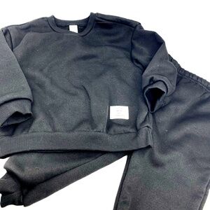 Boys Sweatpants Outfit Toddlers Size 18/24m Black Top Pants Elastic Waist 2pc